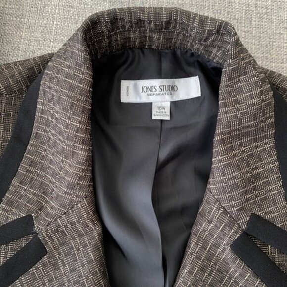 Jones Studio Separates 2 Pc Skirt Jacket Suit Size 16W Metallic Tweed NEW NWT - Picture 7 of 16